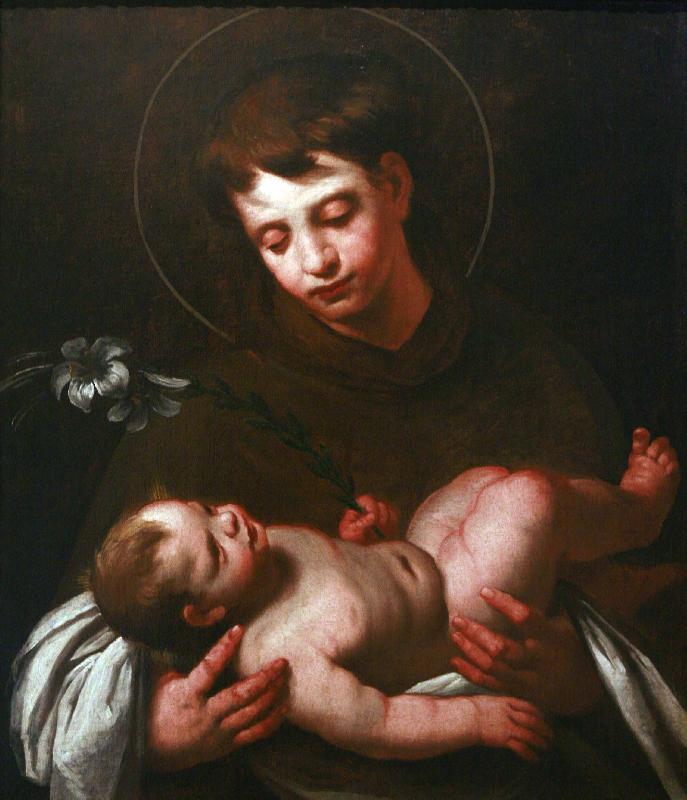 Bernardo Strozzi Saint Antony of Padua holding Baby Jesus oil painting image